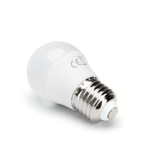 Lampadina Led G45 7W attacco E27 620 lumen, 6500K luce fredda misura D45xH80mm Equivalenza lampada incandescente 49W