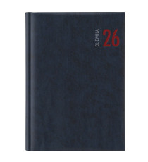 Agenda giornaliera 2027 - copertina in carta imbottita - 14,5 x 20,5 cm - blu