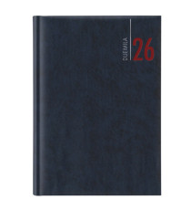 Agenda giornaliera 2027 - copertina in carta imbottita - 14,5 x 20,5 cm - blu