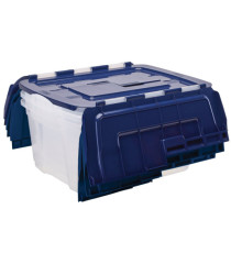 Contenitore multiuso Bankers Box - 43 x 59 x 28 cm - 45 L - PP - con coperchio a cerniera blu - trasparente - Fellowes