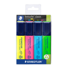 Evidenziatore Textsurfer Classic  - punta a scalpello - tratto da 1,0-5,0mm - astuccio 4 colori - Staedtler