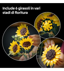 Lego The Botanicals - Bouquet di girasoli - Lego 11502 Girasoli Finti e Steli di Eucalipto Anni 18+ 686pz