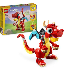 Lego Creator 3in1 - Drago rosso - Lego 31145 crea un drago o una fenice o un pesce 149pz Anni 6+