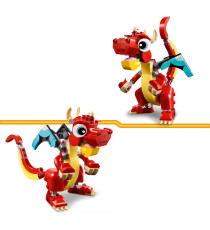 Lego Creator 3in1 - Drago rosso - Lego 31145 crea un drago o una fenice o un pesce 149pz Anni 6+