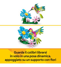 Lego Creator 3in1 - Animali selvatici: colibrì variopinto - Lego 31384 costruisci un colibrì o farfalla o pesce 312pz Anni 8+