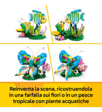 Lego Creator 3in1 - Animali selvatici: colibrì variopinto - Lego 31384 costruisci un colibrì o farfalla o pesce 312pz Anni 8+