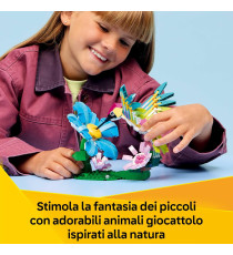 Lego Creator 3in1 - Animali selvatici: colibrì variopinto - Lego 31384 costruisci un colibrì o farfalla o pesce 312pz Anni 8+