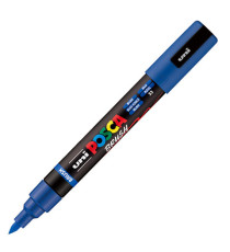 Marcatore a base d'acqua Uni Posca PC5MBR - punta brush 1.0 - 4.0mm - blu  - Uni Mitsubishi