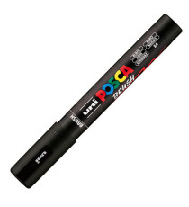 Marcatore a base d'acqua Uni Posca PC5MBR - punta brush 1.0 - 4.0mm - nero - Uni Mitsubishi