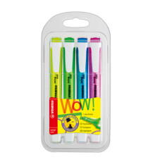 Evidenziatore Swing Cool - punta a scalpello - tratto 1 - 4 mm - Stabilo - astuccio 4 colori