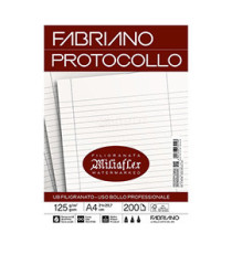 Foglio protocollo - A4 - uso bollo - 125 gr - Fabriano - conf. 200 pezzi