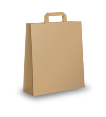 Shopper - maniglie piattina - 26 x 11 x 35 cm - carta kraft - avana - Mainetti Bags - conf. 25 pezzi