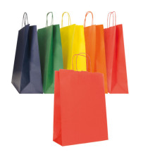 Shopper Twisted - maniglie cordino - 22 x 10 x 29 cm - carta biokraft -  colori assortiti autunno/inverno - Mainetti Bag