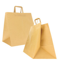 Shoppers Flat Maxi - maniglie piattina - 36 x 32 x 36 cm - carta kraft - avana - Mainetti Bags - conf. 150 pezzi