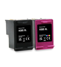 Pack cartuccia Hp 305XLBK + Hp 305XLC 3YM62AE 3YM63AE  compatibili per Hp Deskjet 2710,2720,2724 ENVY 6010,6020,6032,6420,6422