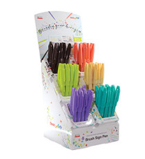 Brush Sign Pen Trendy - punta pennello - colori assortiti - Pentel - expo 60 pezzi