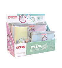 Busta EVA - c/zip - formati e colori assortiti - Arda - expo 36 pezzi