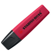 Evidenziatore Stabilo Boss Original - punta a scalpello - tratto 2 - 5 mm - rosso rosso - Stabilo - expo 15 pezzi