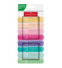 Evidenziatore Textliner 46 - punta scalpello - colori assortiti pastel - Faber Castell - astuccio 8 pezzi