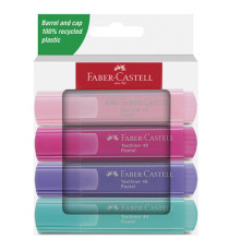 Evidenziatore Textliner 46 - punta scalpello - colori assortiti pastel - Faber-Castell - astuccio 4 pezzi