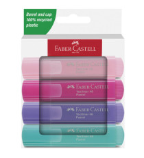 Evidenziatore Textliner 46 - punta scalpello - colori assortiti pastel - Faber-Castell - astuccio 4 pezzi