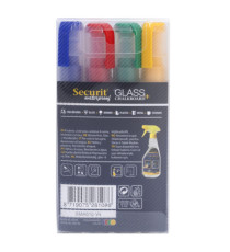 Marcatore a gesso liquido waterproof - punta da 2,00 - 6,00 mm - colori assortiti - Securit - conf. 4 pezzi