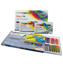 Pastelli a olio - colori e confezionamenti assortiti - Pentel - expo 30 pezzi