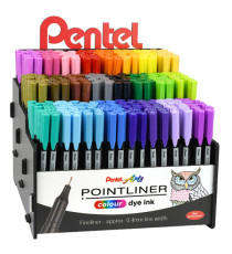Pointliner Colour - tratto 0,4 mm - colori assortiti - Pentel - expo 288 pezzi