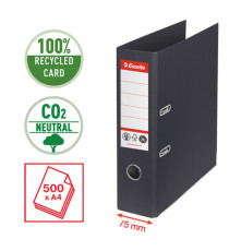 Registratore a leva - CO2 neutral - A4 - dorso 75 mm - nero - Esselte