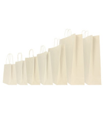 Shopper Twisted - maniglie cordino - 36 x 12 x 41 cm - carta kraft - avorio - Mainetti Bags - conf. 25 sacchetti