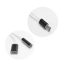 Adattatore HF/Audio USB Type-C a Jack 3,5mm Nero – HF + ricarica, Audio e ricarica simultanei, connettore AUX 3,5 mm
