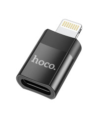 Adattatore USB Type-C Femmina a Lightning 8 Pin Hoco UA17 nero, Supporta ricarica e sincronizzazione dati