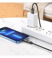 Adattatore USB Type-C Femmina a Lightning 8 Pin Hoco UA17 nero, Supporta ricarica e sincronizzazione dati