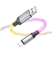Cavo di ricarica da USB-A a Lightning Hoco U112 ricarica fast 2.4A 1mt con Illuminazione LED Gradient Colorful