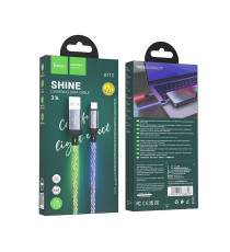 Cavo di ricarica da USB-A a USB Type-C Hoco U112 ricarica fast 3A 1mt con Illuminazione LED Gradient Colorful trasferimento dati