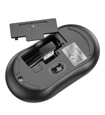 Mouse wireless usb Hoco GM21 nero e giallo - ergonomico ottico 4 tasti + rotella - wifi 2,4ghz - fino a 1600dpi