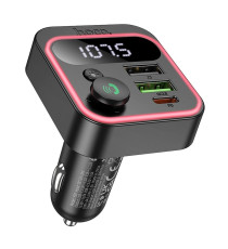 Trasmettitore Bluetooth Auto Hoco E85 con USB-C PD + QC3.0 38W, Bluetooth 5.4, musica wireless, vivavoce