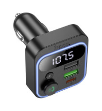 Trasmettitore Bluetooth Auto Hoco E85 con USB-C PD + QC3.0 38W, Bluetooth 5.4, musica wireless, vivavoce