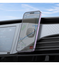 Supporto auto magnetico Hoco H52 grigio/neroo per Smartphone MagSafe, Fissaggio magnetico potente, Design ultra compatto