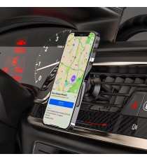 Supporto auto magnetico Hoco Ligue CA81 nero per griglia di aerazione, compatto e resistente per smartphone, antigraffio