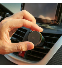 Supporto auto magnetico Hoco Ligue CA81 nero per griglia di aerazione, compatto e resistente per smartphone, antigraffio