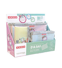 Busta EVA - c/zip - formati e colori assortiti - Arda - expo 36 pezzi