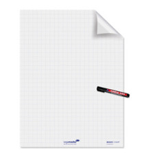 Fogli elettrostatici Magic Chart - 60 x 80 cm - quadretti 2,5 cm - Legamaster - rotolo da 25 pezzi