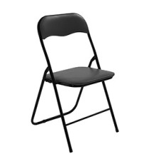 Sedia Slimmy - pieghevole - 43 x 44 x 79 cm - nero - Verdelook
