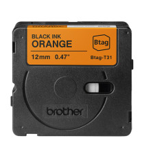 Brother - Nastro adesivo - Nero/Arancione - 12mm x 4mt - BTAGT31