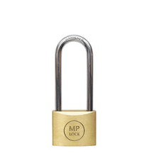 Lucchetto ad arco lungo - 40 mm - acciaio cromato - Metalplus