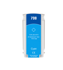 Cartuccia 738C ciano 498N5A compatibile per HP DesignJet T850,T870,XT870,XT950 capacità 130ml