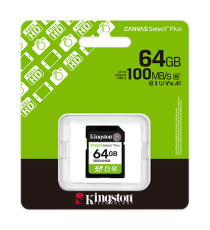 Micro Kingston SDS3/64GB SDXC Kingston Canvas Select Plus SDXC 64GB UHS-I Classe 10 – Fino a 100 MB/s, per foto e video Full HD