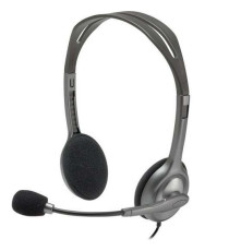 Cuffie Logitech Stereo H111 con microfono per computer 981-000593 cablate Cancellazione Rumore, ‎Jack Audio da 3.5 mm