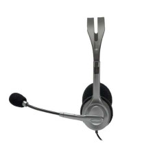 Cuffie Logitech Stereo H111 con microfono per computer 981-000593 cablate Cancellazione Rumore, ‎Jack Audio da 3.5 mm